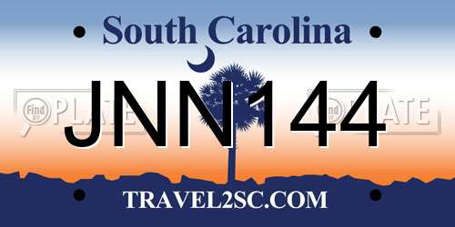 JNN144 South Carolina License Plate