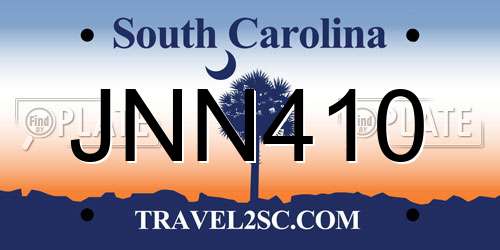 JNN410 South Carolina License Plate