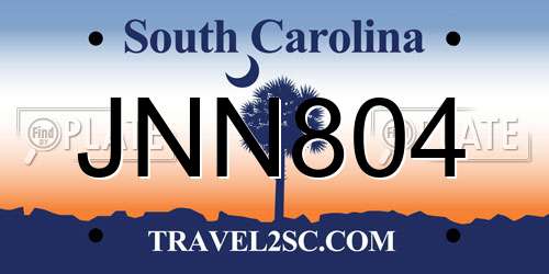 JNN804 South Carolina License Plate