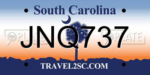 JNQ737 South Carolina License Plate