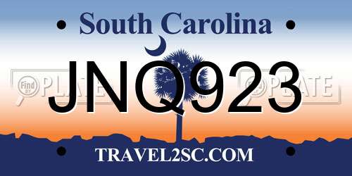 JNQ923 South Carolina License Plate