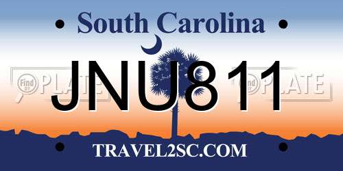 JNU811 South Carolina License Plate