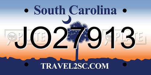 JO27913 South Carolina License Plate