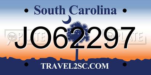 JO62297 South Carolina License Plate