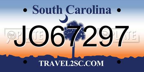 JO67297 South Carolina License Plate