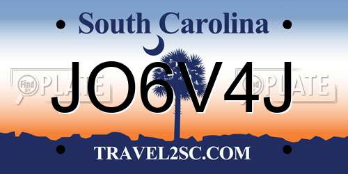 JO6V4J South Carolina License Plate