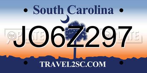 JO6Z297 South Carolina License Plate