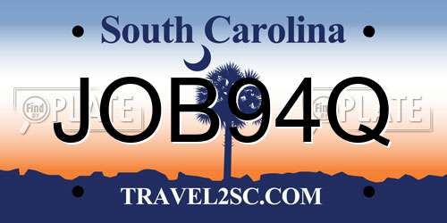 JOB94Q South Carolina License Plate
