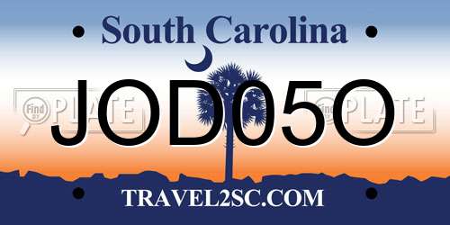 JOD05O South Carolina License Plate
