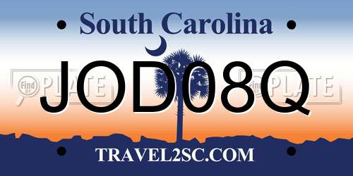 JOD08Q South Carolina License Plate