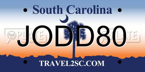 JODD80 South Carolina License Plate