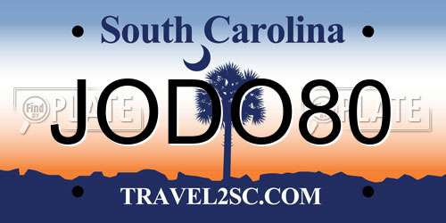 JODO80 South Carolina License Plate