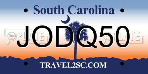 JODQ50 South Carolina License Plate