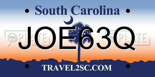 JOE63Q South Carolina License Plate
