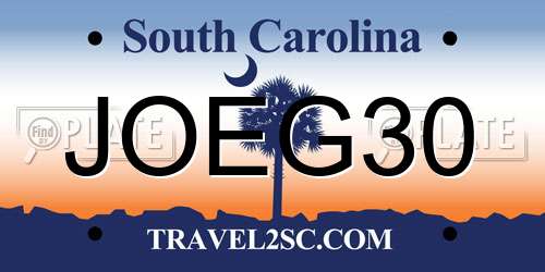 JOEG30 South Carolina License Plate