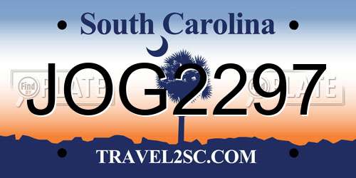 JOG2297 South Carolina License Plate