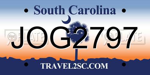 JOG2797 South Carolina License Plate