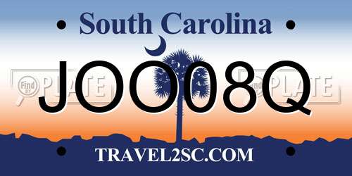 JOO08Q South Carolina License Plate