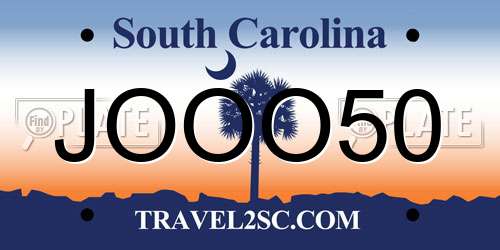 JOOO50 South Carolina License Plate