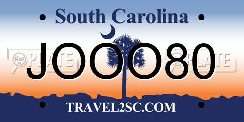 JOOO80 South Carolina License Plate