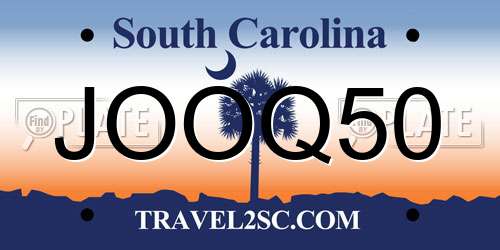 JOOQ50 South Carolina License Plate