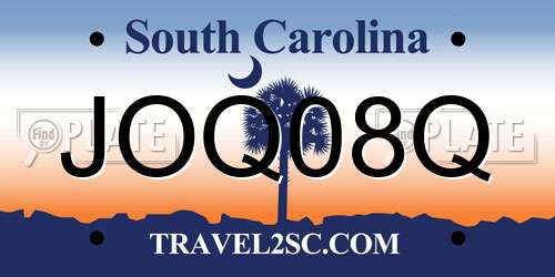 JOQ08Q South Carolina License Plate