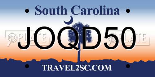 JOQD50 South Carolina License Plate