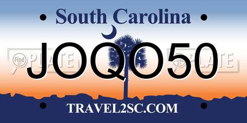 JOQO50 South Carolina License Plate