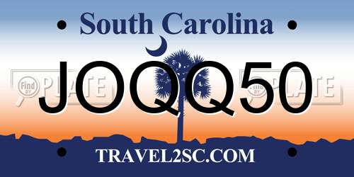 JOQQ50 South Carolina License Plate