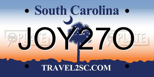 JOY27O South Carolina License Plate
