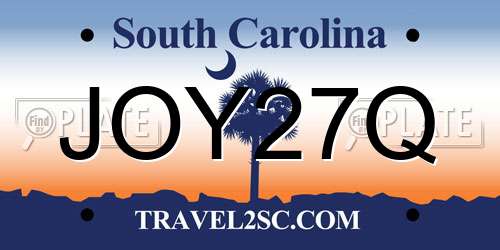 JOY27Q South Carolina License Plate