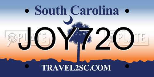JOY72O South Carolina License Plate