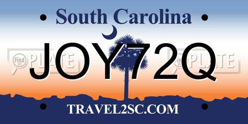 JOY72Q South Carolina License Plate