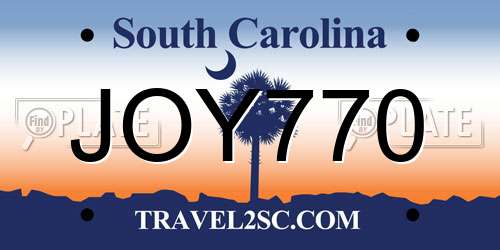 JOY770 South Carolina License Plate