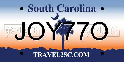 JOY77O South Carolina License Plate