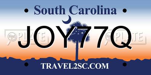 JOY77Q South Carolina License Plate