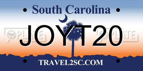 JOYT20 South Carolina License Plate