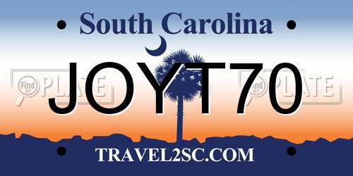 JOYT70 South Carolina License Plate