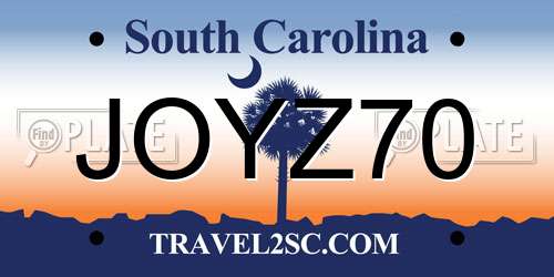 JOYZ70 South Carolina License Plate
