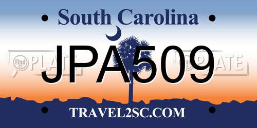 JPA509 South Carolina License Plate