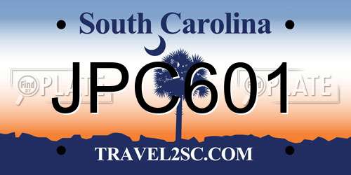JPC601 South Carolina License Plate