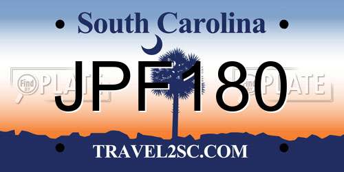 JPF180 South Carolina License Plate