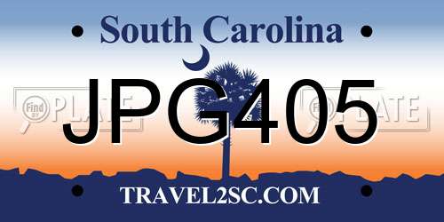 JPG405 South Carolina License Plate