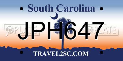 JPH647 South Carolina License Plate