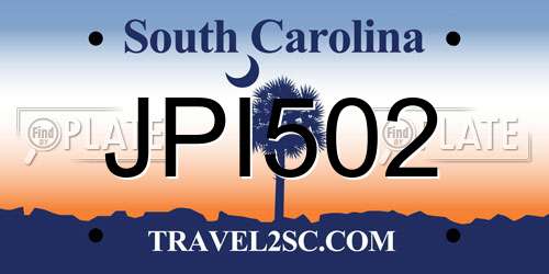 JPI502 South Carolina License Plate
