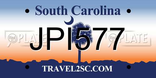JPI577 South Carolina License Plate