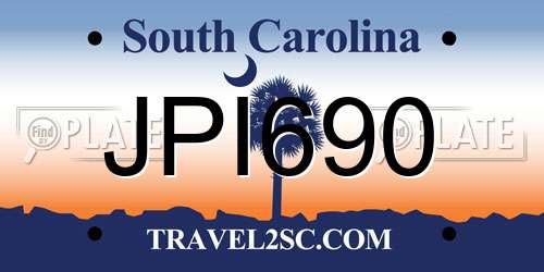 JPI690 South Carolina License Plate