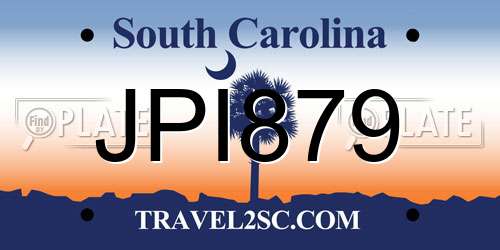 JPI879 South Carolina License Plate