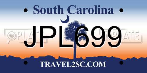JPL699 South Carolina License Plate