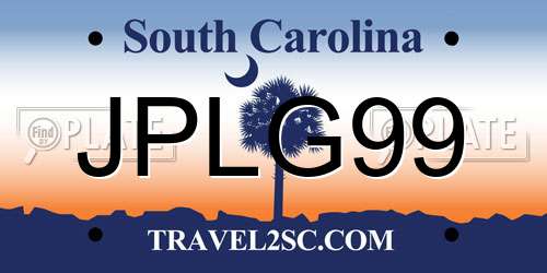 JPLG99 South Carolina License Plate